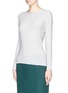 Front View - Click To Enlarge - ARMANI COLLEZIONI - Tapered stripe wool knit sweater