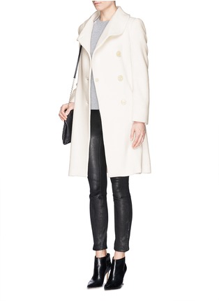 Figure View - Click To Enlarge - ARMANI COLLEZIONI - Shawl collar wool-cashmere blend coat