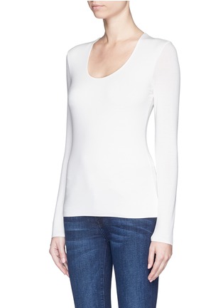 Front View - Click To Enlarge - ARMANI COLLEZIONI - Round neck jersey T-shirt