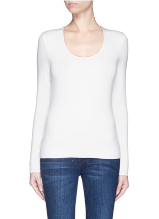 Main View - Click To Enlarge - ARMANI COLLEZIONI - Round neck jersey T-shirt