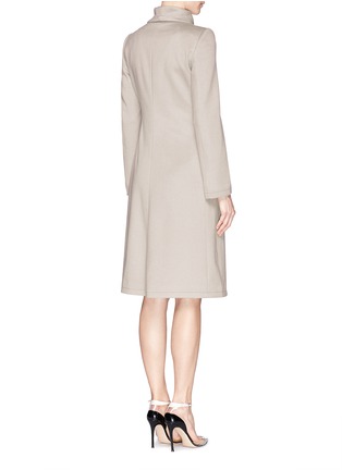 Back View - Click To Enlarge - ARMANI COLLEZIONI - Side tie brushed cashmere coat