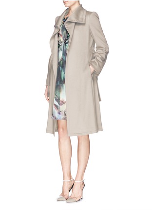 Figure View - Click To Enlarge - ARMANI COLLEZIONI - Side tie brushed cashmere coat