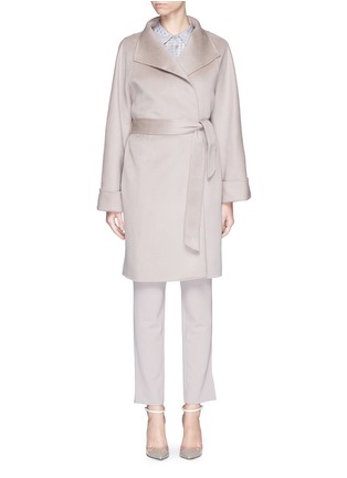 Main View - Click To Enlarge - ARMANI COLLEZIONI - Drape front cashmere felt coat