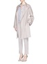 Figure View - Click To Enlarge - ARMANI COLLEZIONI - Drape front cashmere felt coat