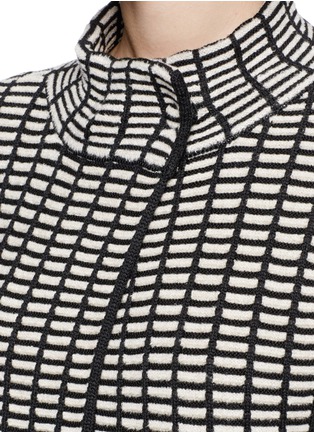 Detail View - Click To Enlarge - ARMANI COLLEZIONI - Grid wool blend knit jacket