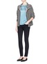 Figure View - Click To Enlarge - ARMANI COLLEZIONI - Grid wool blend knit jacket
