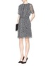 Figure View - Click To Enlarge - ARMANI COLLEZIONI - Mist dot print chiffon dress