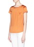 Front View - Click To Enlarge - ARMANI COLLEZIONI - Stretch silk satin top