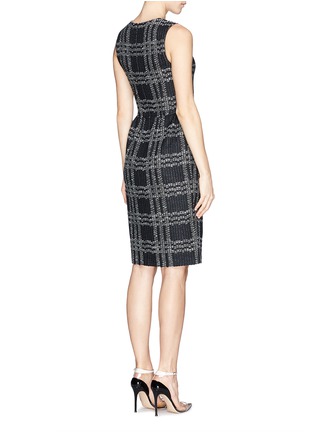 Back View - Click To Enlarge - ST. JOHN - Plaid check knit wool blend dress