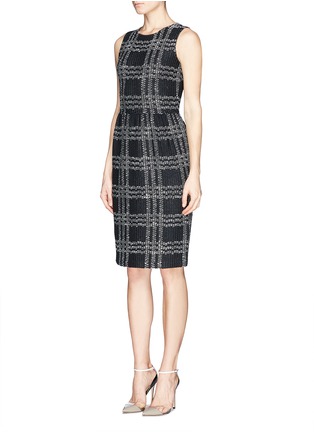 Figure View - Click To Enlarge - ST. JOHN - Plaid check knit wool blend dress