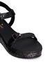 Detail View - Click To Enlarge - KATE SPADE - 'Teigan' glitter flatform leather sandals