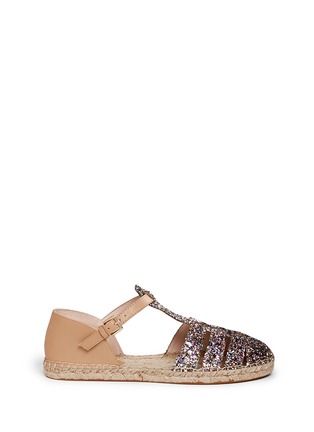 Main View - Click To Enlarge - KATE SPADE - 'Lolana' glitter leather fisherman sandals