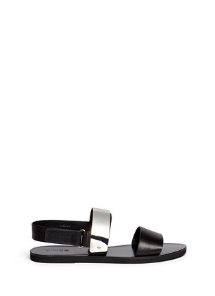 Main View - Click To Enlarge - VINCE - 'Ciara' metal plate leather slingback sandals