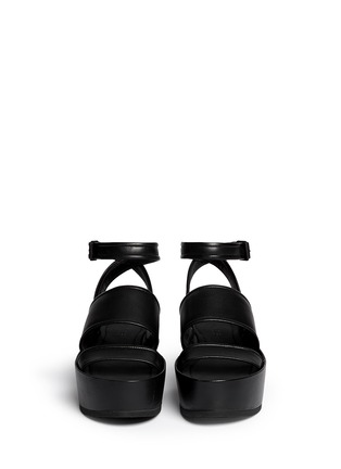 Figure View - Click To Enlarge - VINCE - 'Vienna' cross strap leather flatform sandals