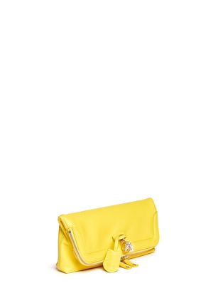 Front View - Click To Enlarge - ALEXANDER MCQUEEN - 'Padlock' leather clutch