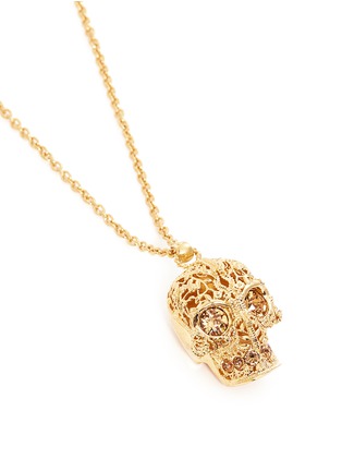 Detail View - Click To Enlarge - ALEXANDER MCQUEEN - Crystal filigree skull necklace