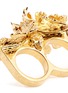 Detail View - Click To Enlarge - ALEXANDER MCQUEEN - Lotus flower two finger ring
