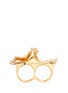 Figure View - Click To Enlarge - ALEXANDER MCQUEEN - Lotus flower two finger ring
