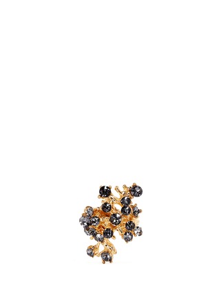 Main View - Click To Enlarge - ALEXANDER MCQUEEN - Cherry blossom crystal skull ring