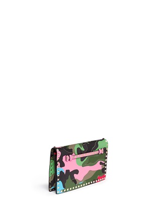 Figure View - Click To Enlarge - VALENTINO GARAVANI - 'Camupsychedelic Rockstud' leather flap clutch