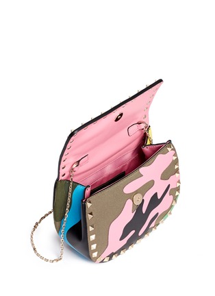Detail View - Click To Enlarge - VALENTINO GARAVANI - 'Camupsychedelic' leather patch crossbody bag
