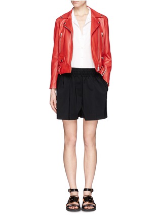 Figure View - Click To Enlarge - ACNE STUDIOS - 'Mape' belted leather jacket 