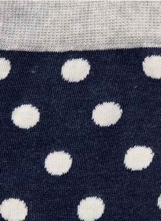 Detail View - Click To Enlarge - ETIQUETTE CLOTHIERS - Polka dot print cotton-blend socks
