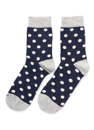 Main View - Click To Enlarge - ETIQUETTE CLOTHIERS - Polka dot print cotton-blend socks