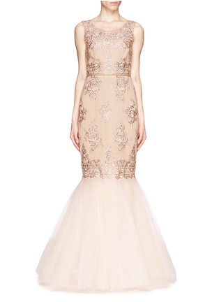Main View - Click To Enlarge -  - Embroidered lace mermaid gown