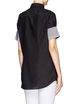 Back View - Click To Enlarge - ACNE STUDIOS - Stripe print cuff shirt 