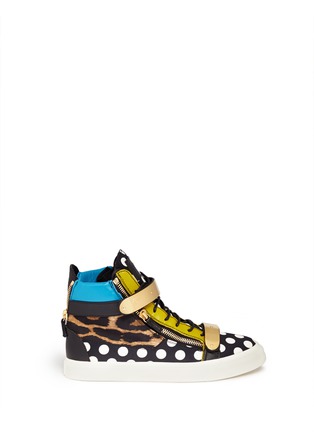 Main View - Click To Enlarge - 73426 - Mixed pattern high top sneakers