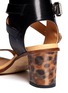 Detail View - Click To Enlarge - MM6 MAISON MARGIELA - Lenticular leopard heel leather sandals