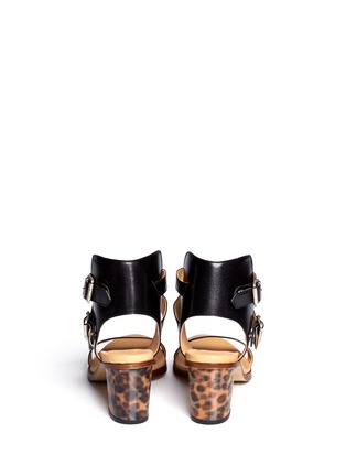 Back View - Click To Enlarge - MM6 MAISON MARGIELA - Lenticular leopard heel leather sandals