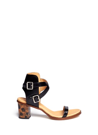 Main View - Click To Enlarge - MM6 MAISON MARGIELA - Lenticular leopard heel leather sandals
