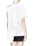 Back View - Click To Enlarge - ALEXANDER WANG - Distressed back sateen panel T-shirt