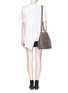 Figure View - Click To Enlarge - ALEXANDER WANG - Distressed back sateen panel T-shirt