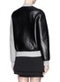 Back View - Click To Enlarge - T BY ALEXANDER WANG - Leather and bonded jersey varsity jacket