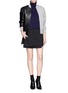 Figure View - Click To Enlarge - T BY ALEXANDER WANG - Leather and bonded jersey varsity jacket