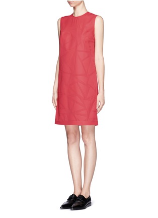 Figure View - Click To Enlarge - VICTORIA, VICTORIA BECKHAM - Triangle patchwork crepe dress