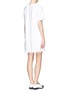 Back View - Click To Enlarge - T BY ALEXANDER WANG - Burlap frayed shift dress