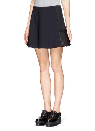 Front View - Click To Enlarge - RAG & BONE - Montrose leather panel A-line skirt