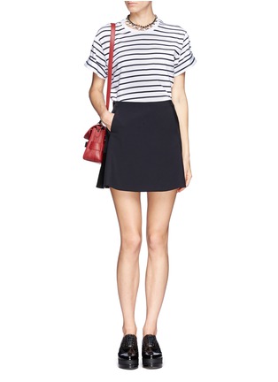 Figure View - Click To Enlarge - RAG & BONE - Montrose leather panel A-line skirt