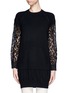 Main View - Click To Enlarge - SACAI LUCK - Lace sleeve wool sweater