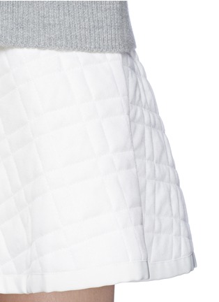 Detail View - Click To Enlarge - SACAI LUCK - Sweater and quilted skirt combo dress 