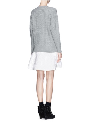 Back View - Click To Enlarge - SACAI LUCK - Sweater and quilted skirt combo dress 