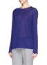 Front View - Click To Enlarge - T BY ALEXANDER WANG - Linen silk-jersey T-shirt