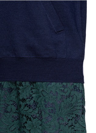 Detail View - Click To Enlarge - SACAI LUCK - Wool sweater lace dress