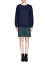 Main View - Click To Enlarge - SACAI LUCK - Wool sweater lace dress