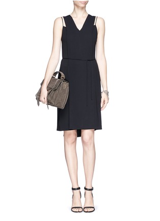Detail View - Click To Enlarge - ALEXANDER WANG - Waist tie layer crepe dress
