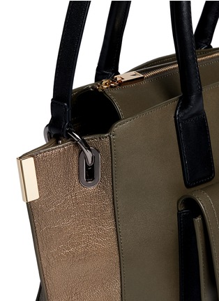 Detail View - Click To Enlarge - TIME'S ARROW - 'Jo' mini duo colour leather tote